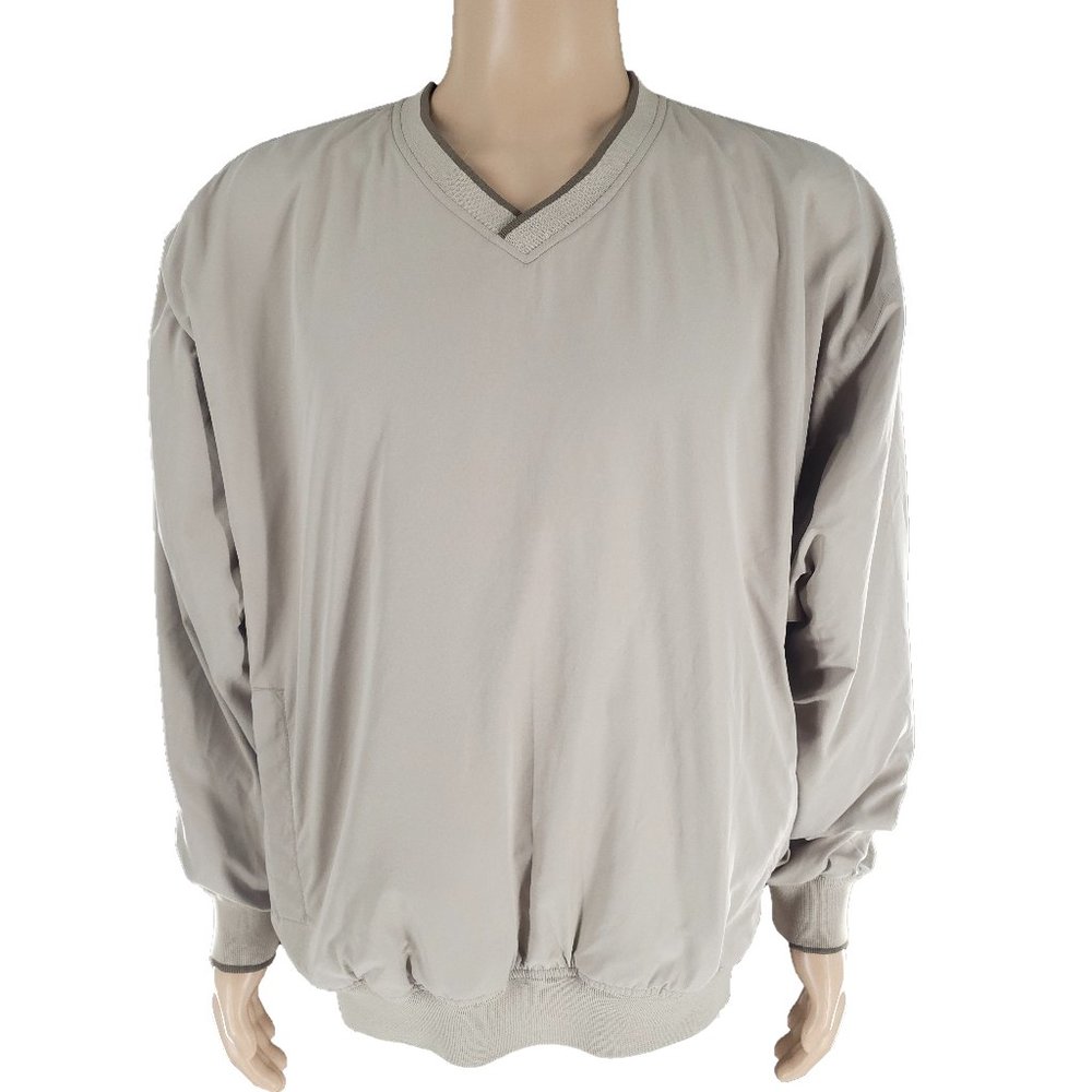 Cabela's Men Jacket Pullover Long Sleeves V-neck Polyester Beige Size XL